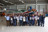 MAF Kenya staff in the Nairobi hangar
